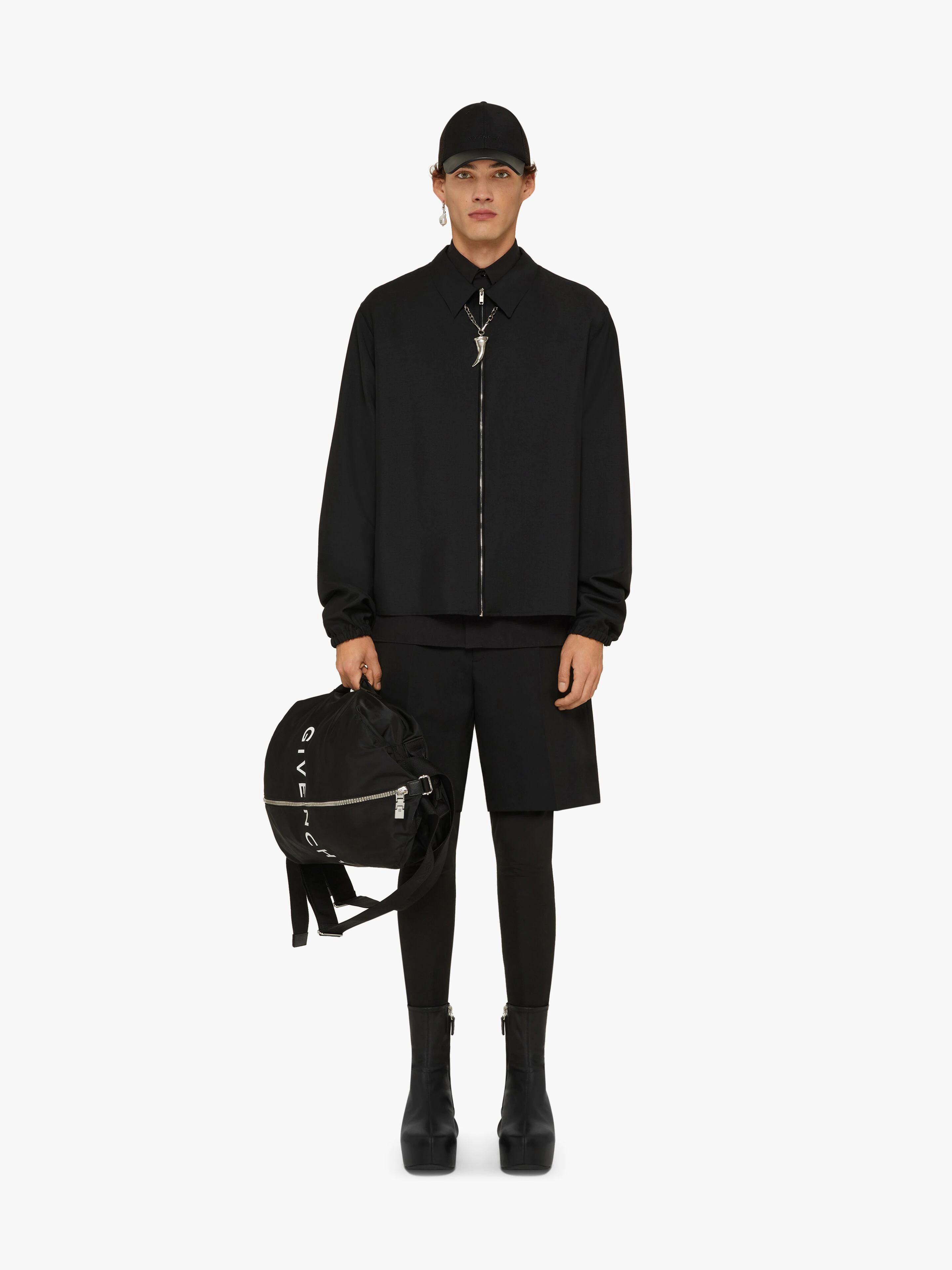 OVERSIZED ZIPPED SHIRT IN WOOL AND MOHAIR - 2