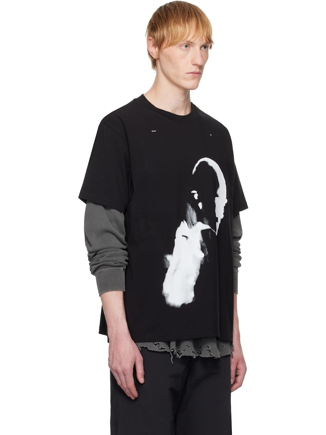 Black AI Generated Print T-shirt - 2
