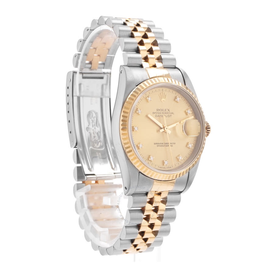 Pre-owned Rolex Datejust 36 Automatic Chronometer Diamond Champagne Dial Men's Watch 16233 CDJ - 7
