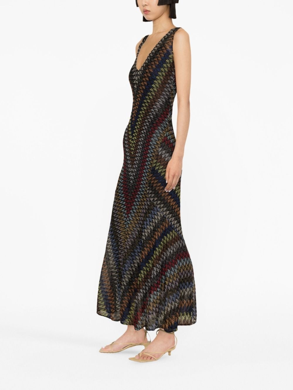 zigzag crochet-knit maxi dress - 3