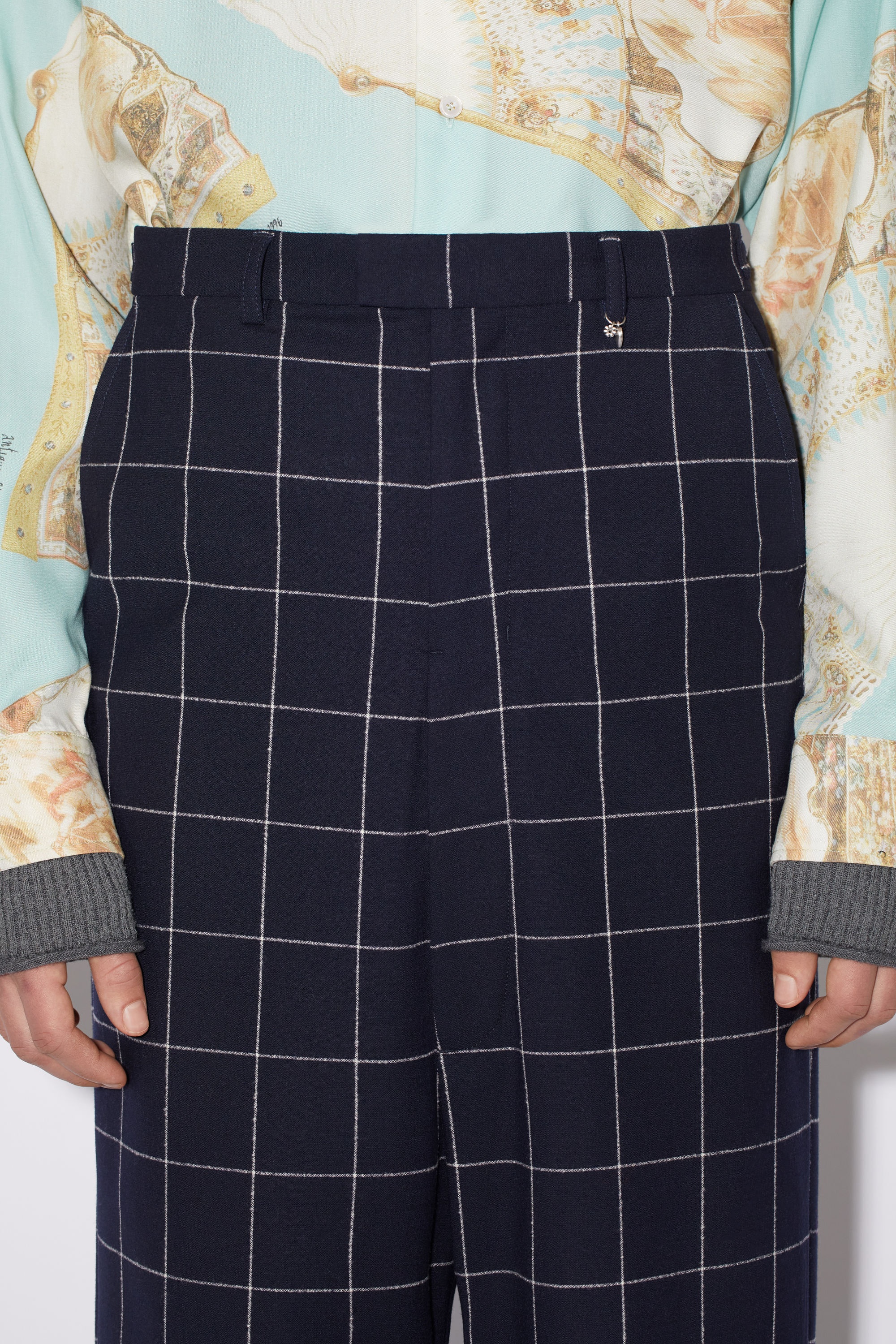 Casual suit trousers - Navy/white - 5