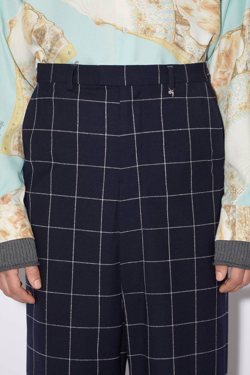 Casual suit trousers - Navy/white 5