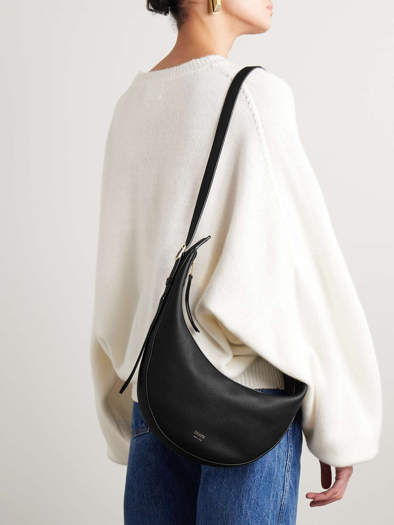KHAITE Augustina small textured-leather shoulder bag Black outlook