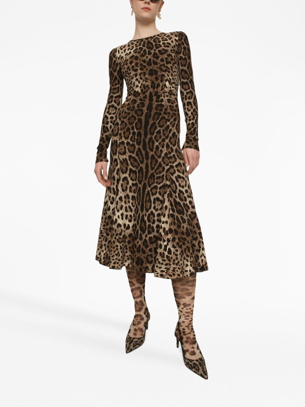 leopard-print midi dress - 3