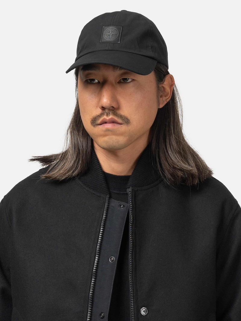 Stone Island Ghost Piece Weatherproof Cotton Canvas Baseball Cap Black outlook
