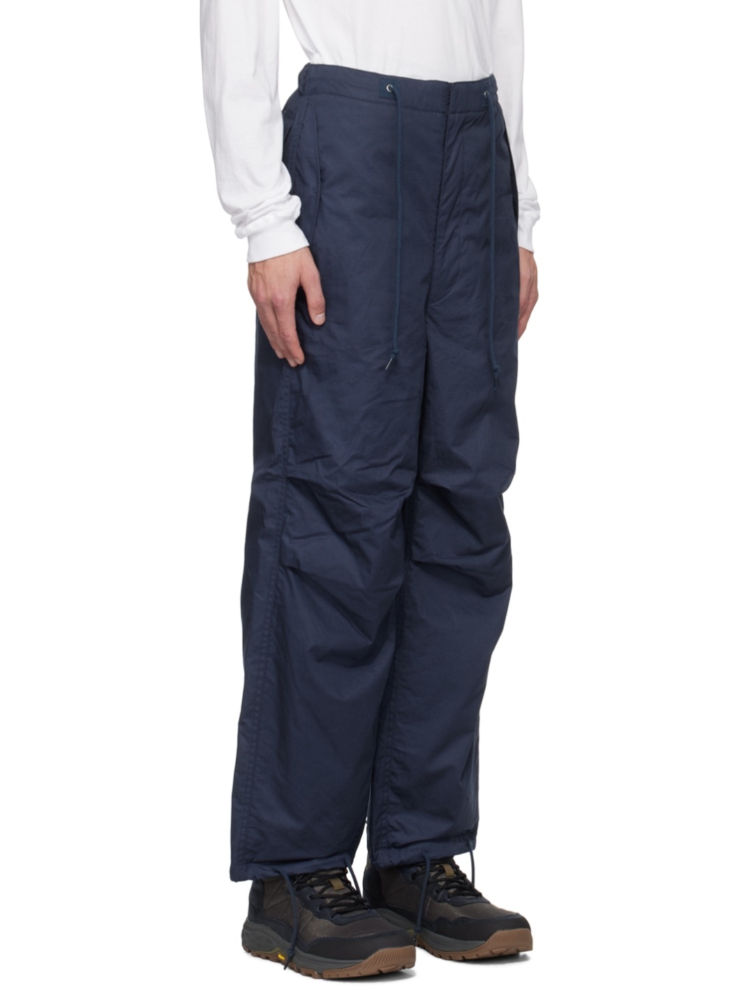 Navy Drawstring Trousers - 2