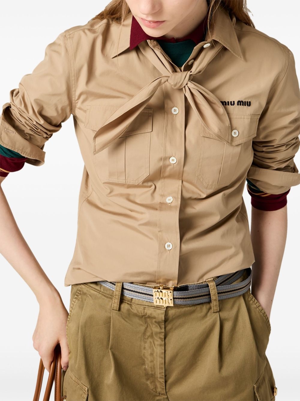 neckerchief poplin shirt - 4