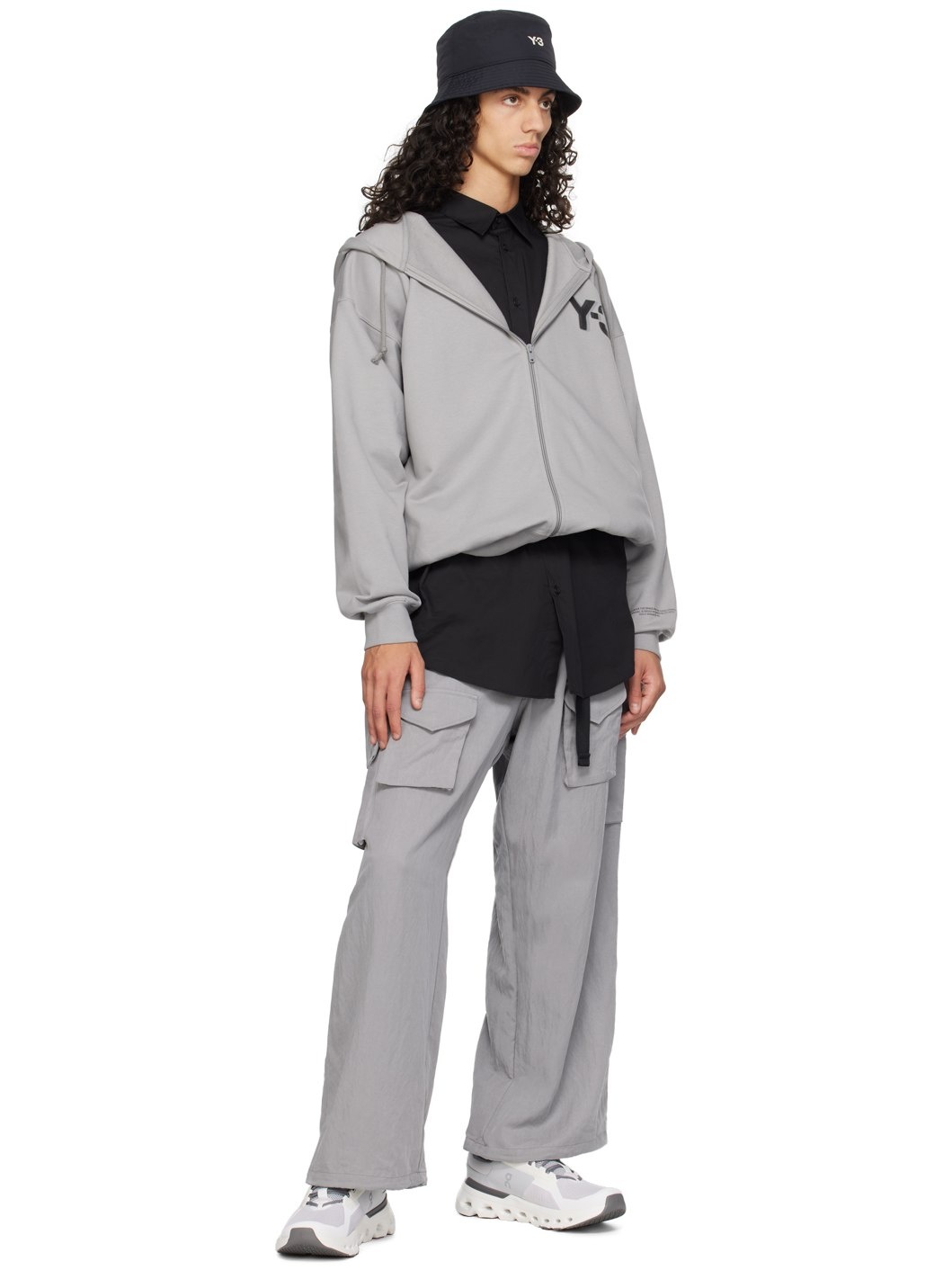 Gray Printed-Logo Hoodie - 4