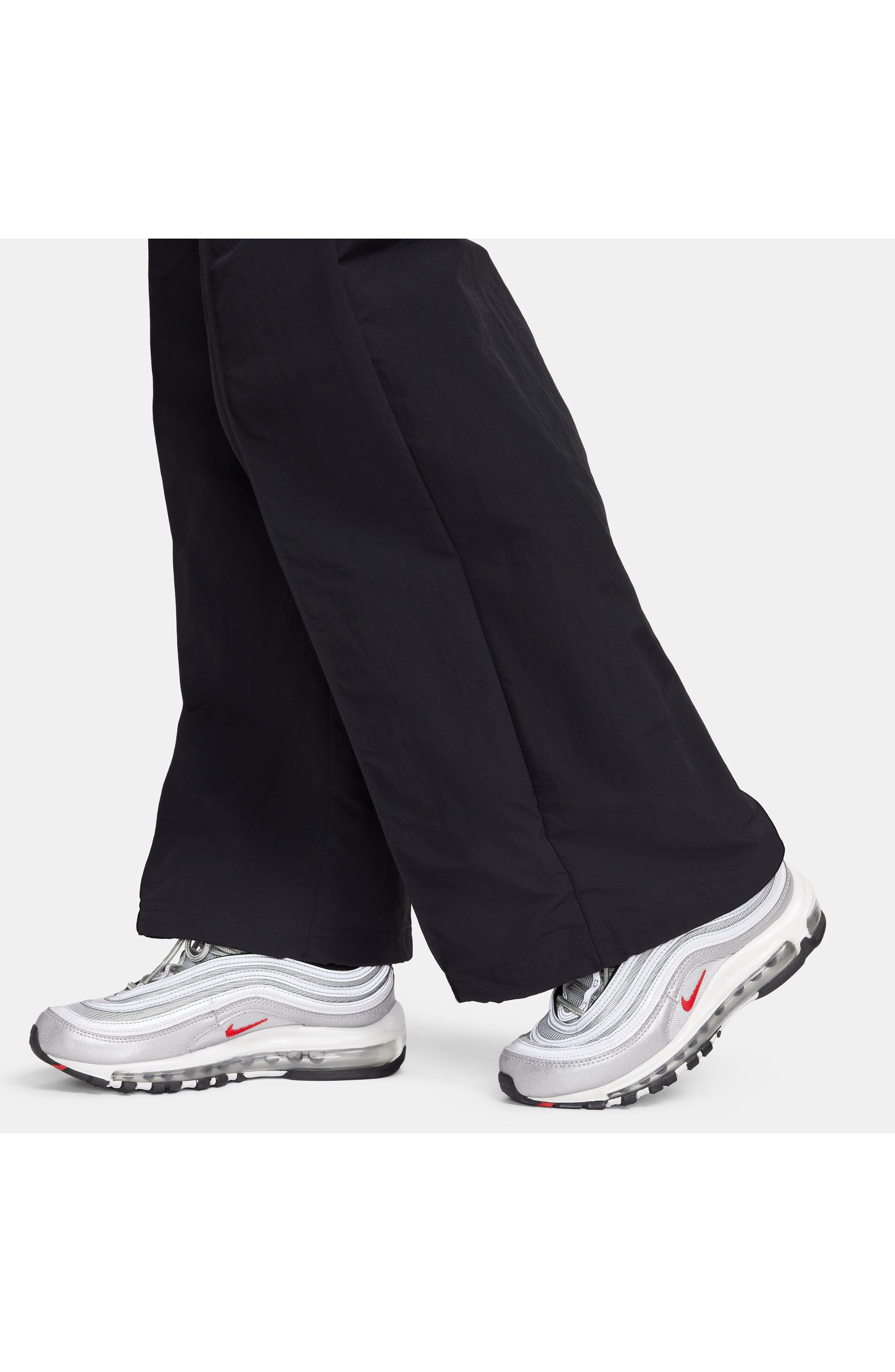 Nike Sportswear Everything Wovens Mid-Rise Open-Hem Pants in Black/white at Nordstrom - 5