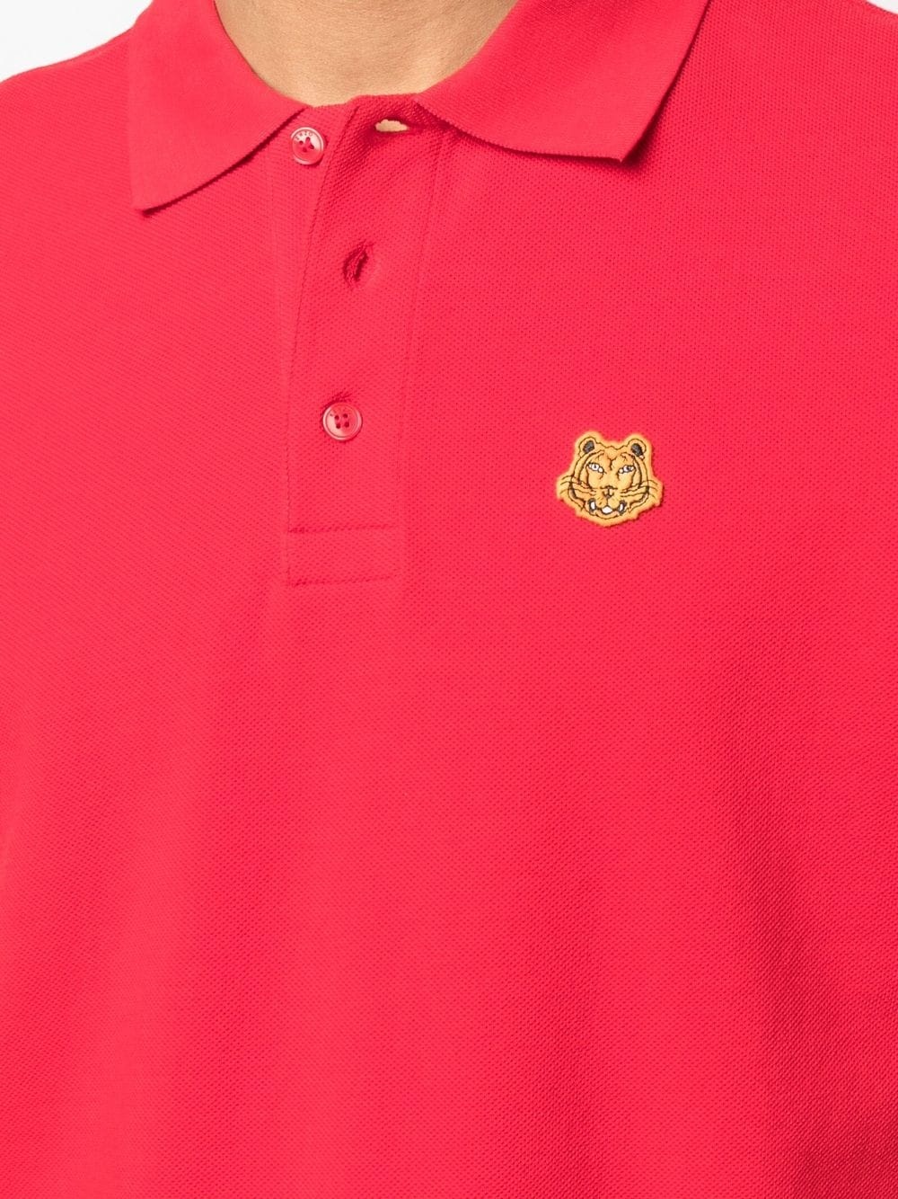 Tiger-patch polo shirt - 5