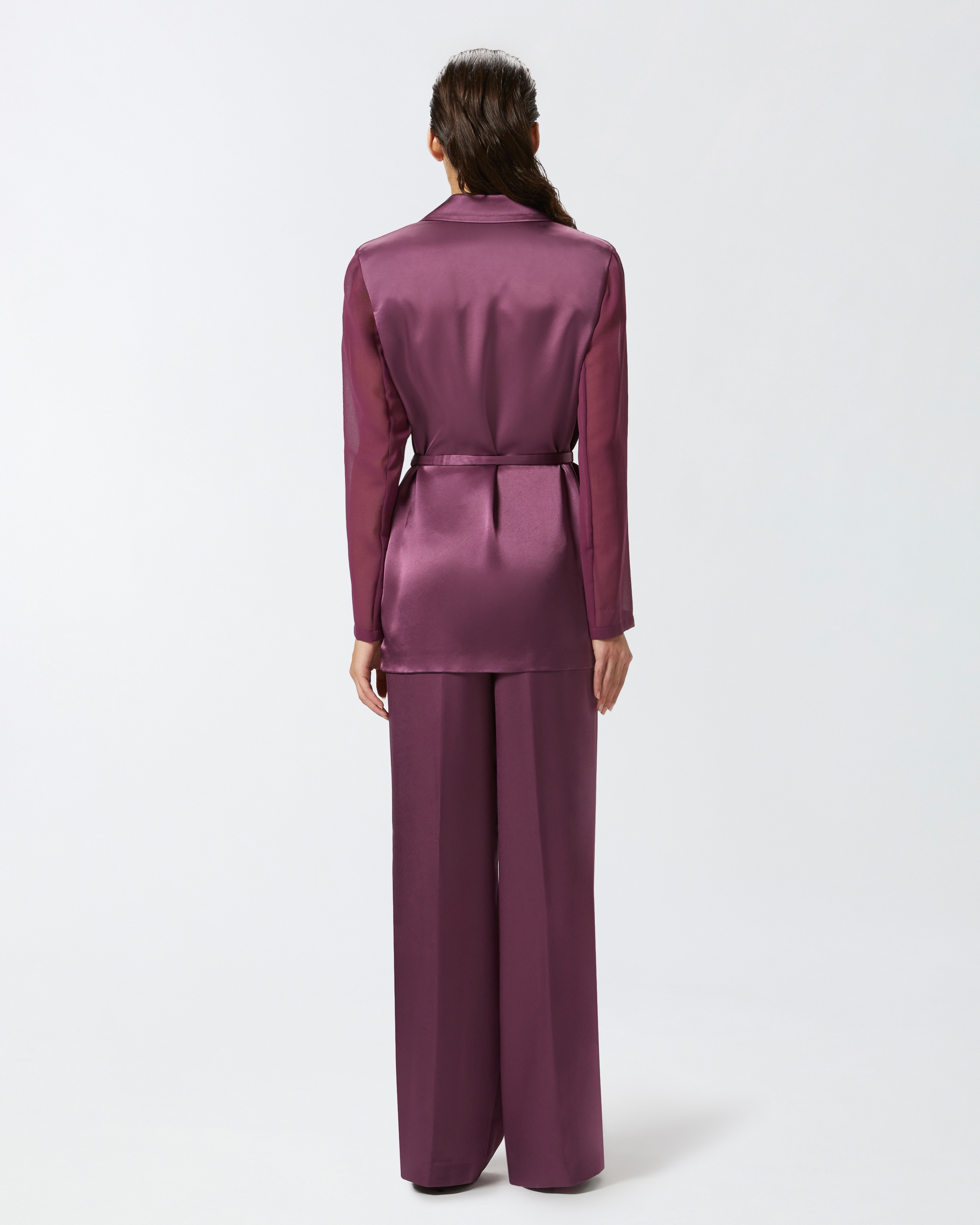 SHINY BLAZER WITH TRANSPARENT SLEEVES - 4