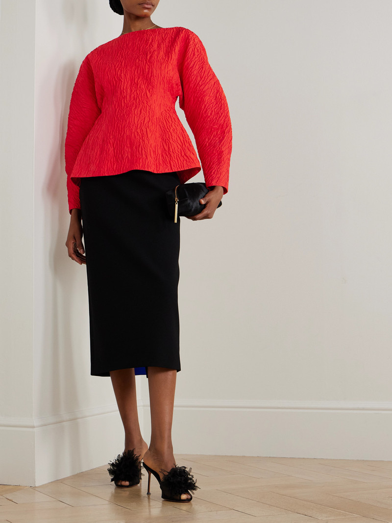 Roksanda Eni Cropped Satin-cloqué Top outlook