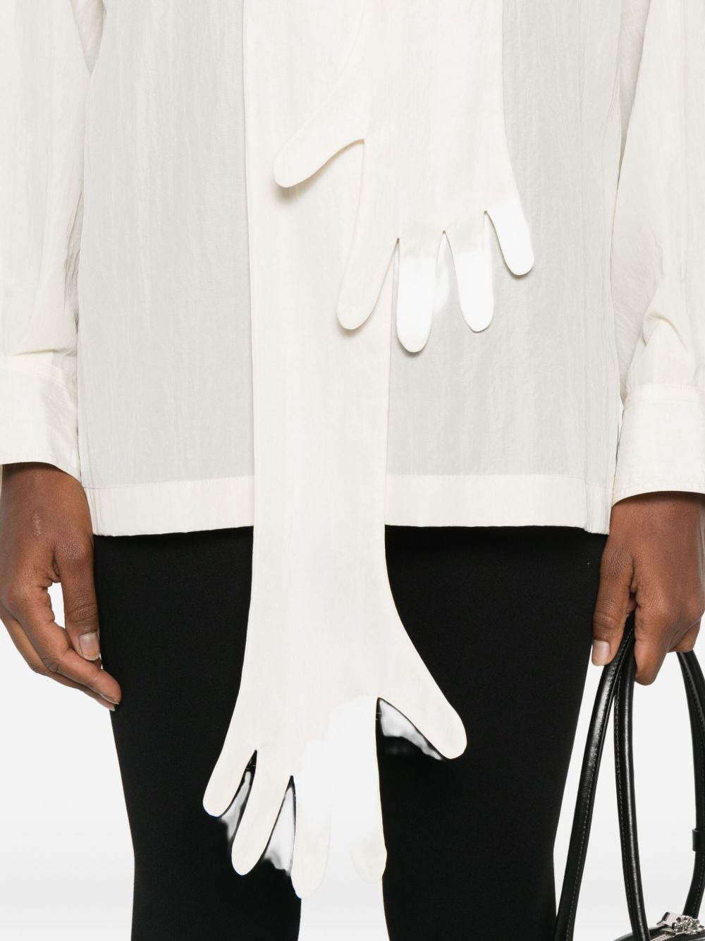 glove-detail blouse - 5