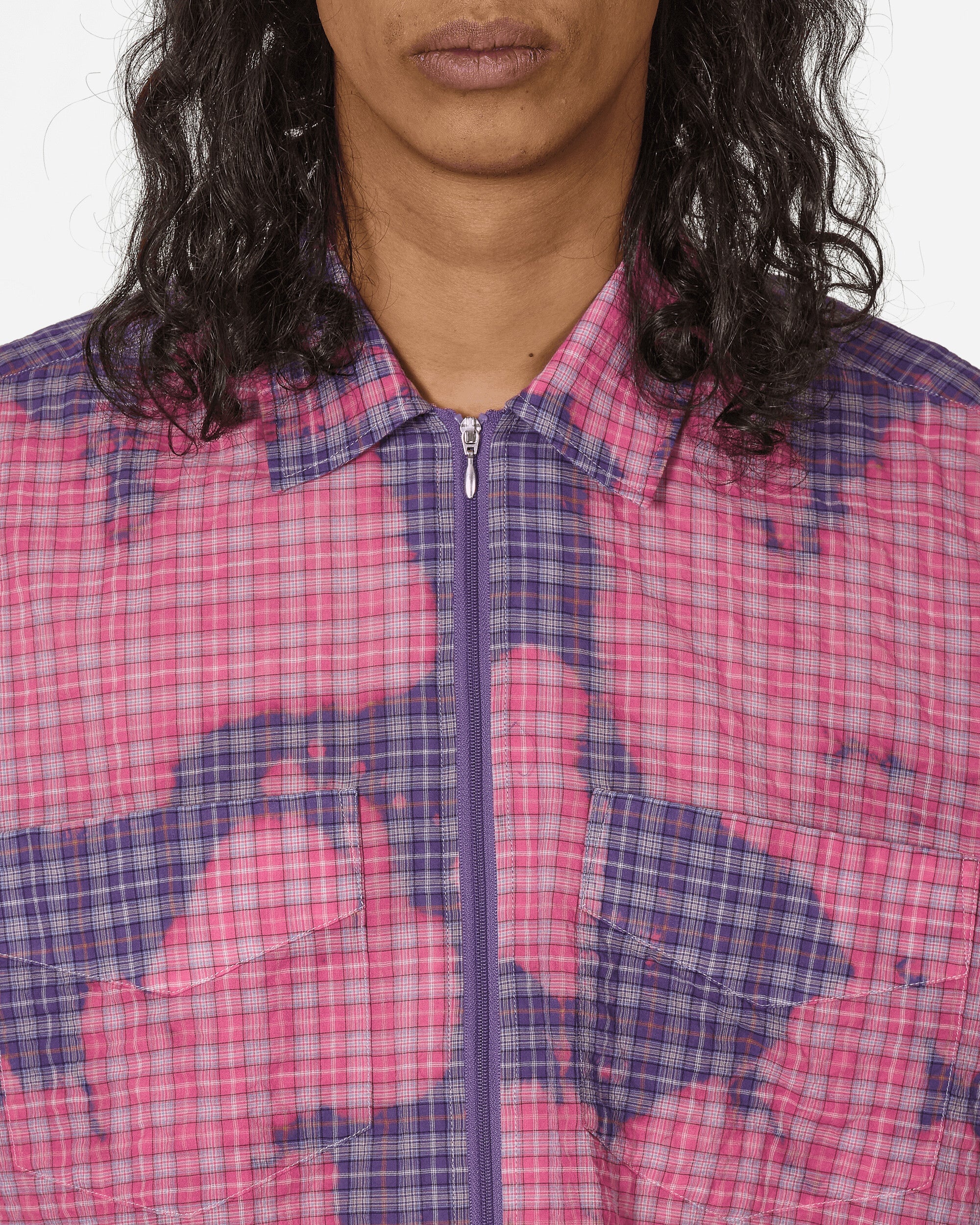 Bleached Zip Shirt Purple - 5