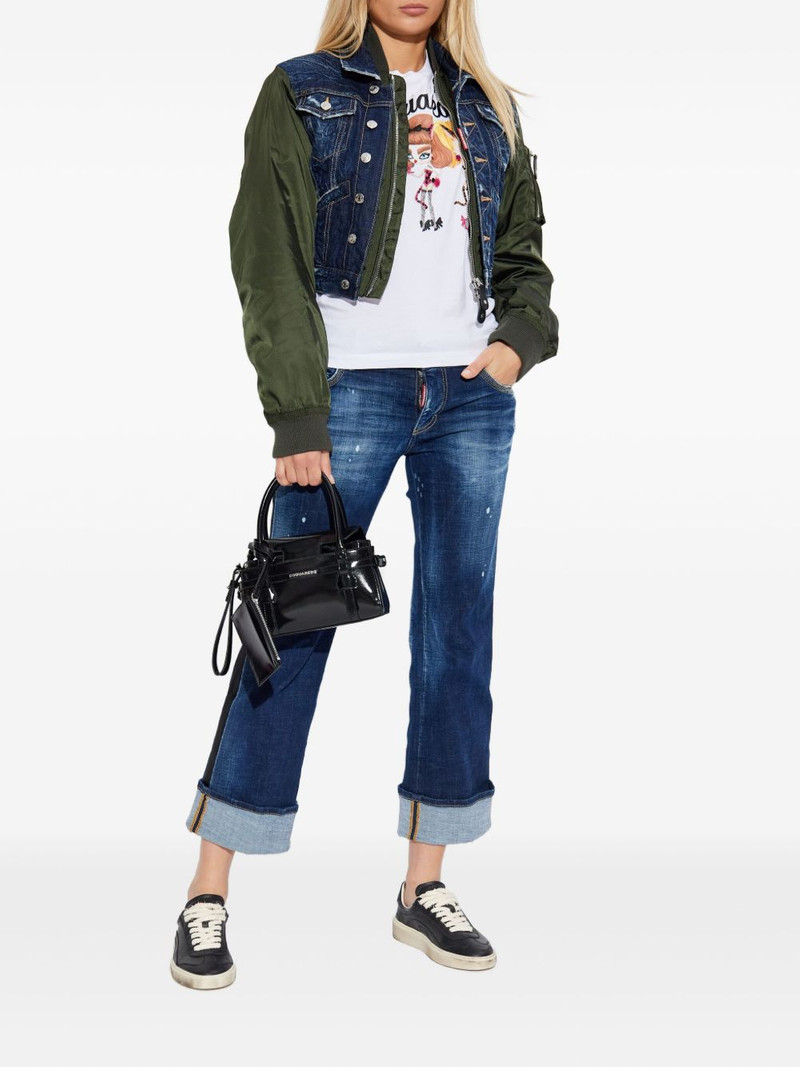 DSQUARED2 denim-panelled bomber jacket outlook