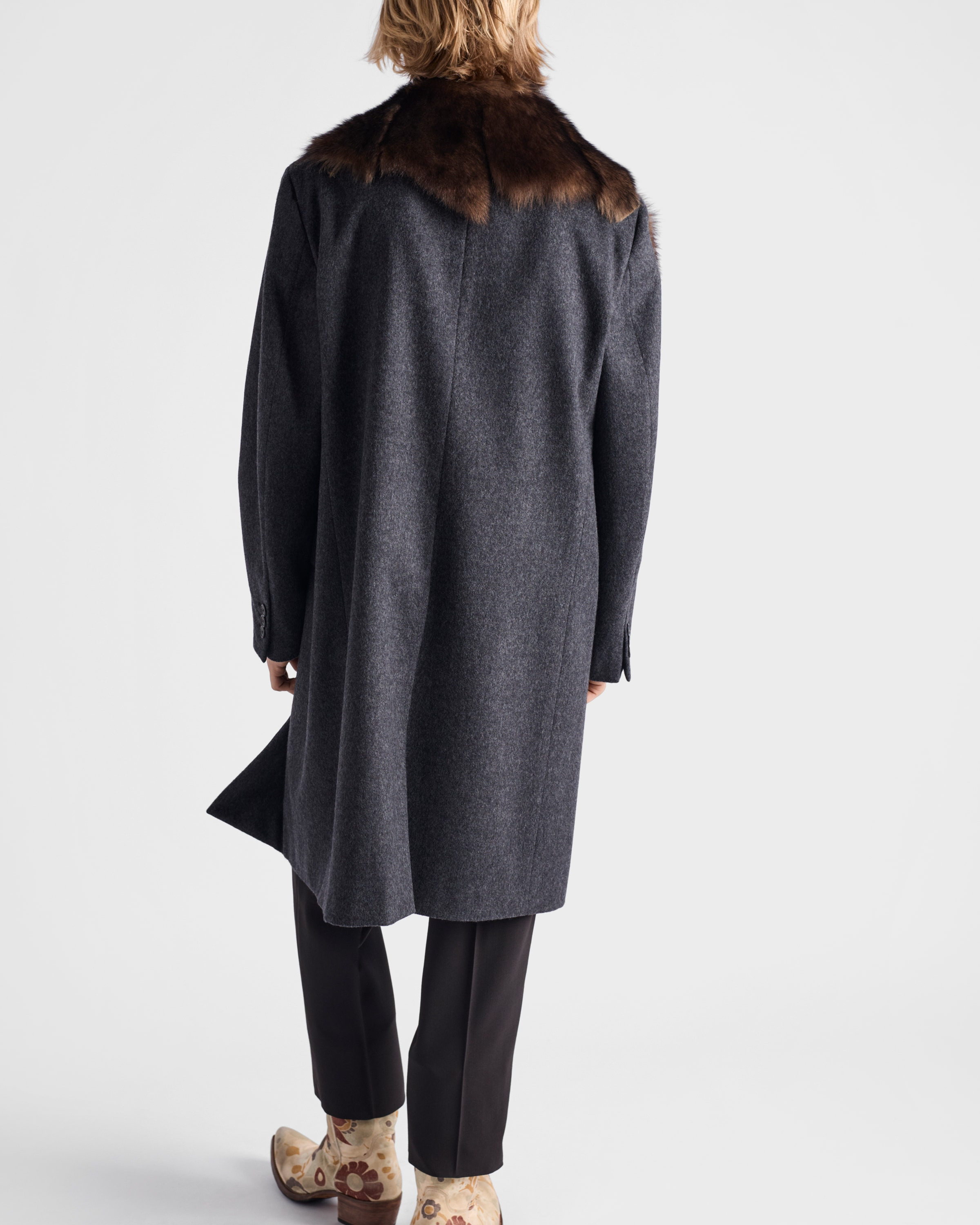 Single-breasted wool coat - 6