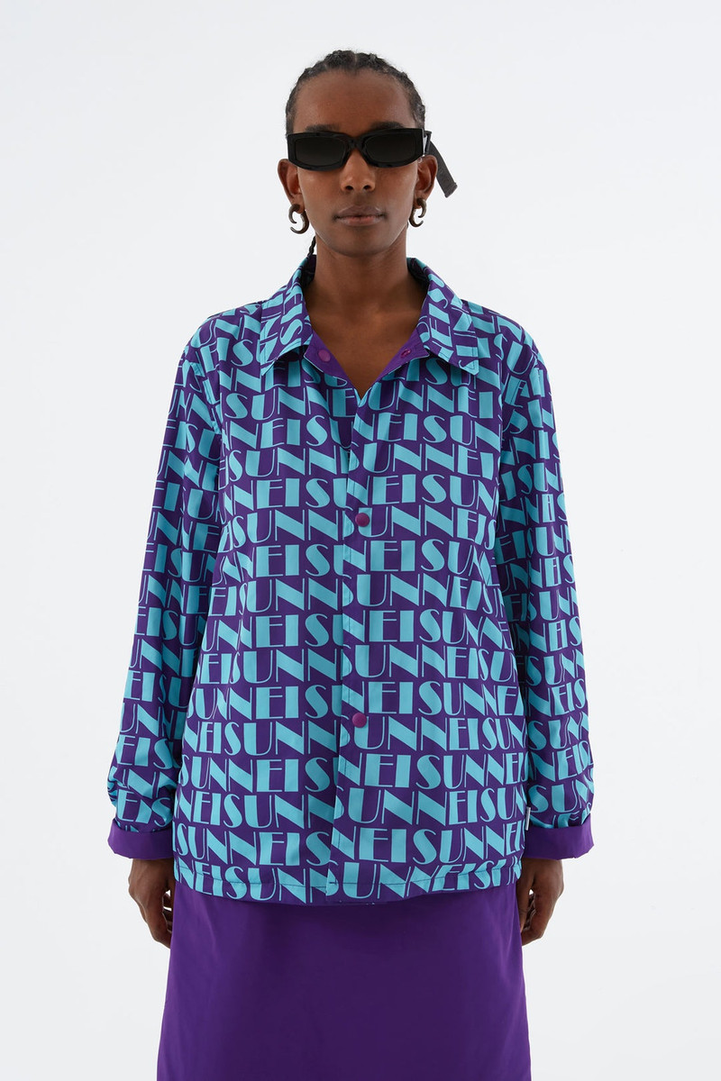 SUNNEI REVERSIBLE AZURE & PURPLE LOGO JACKET outlook