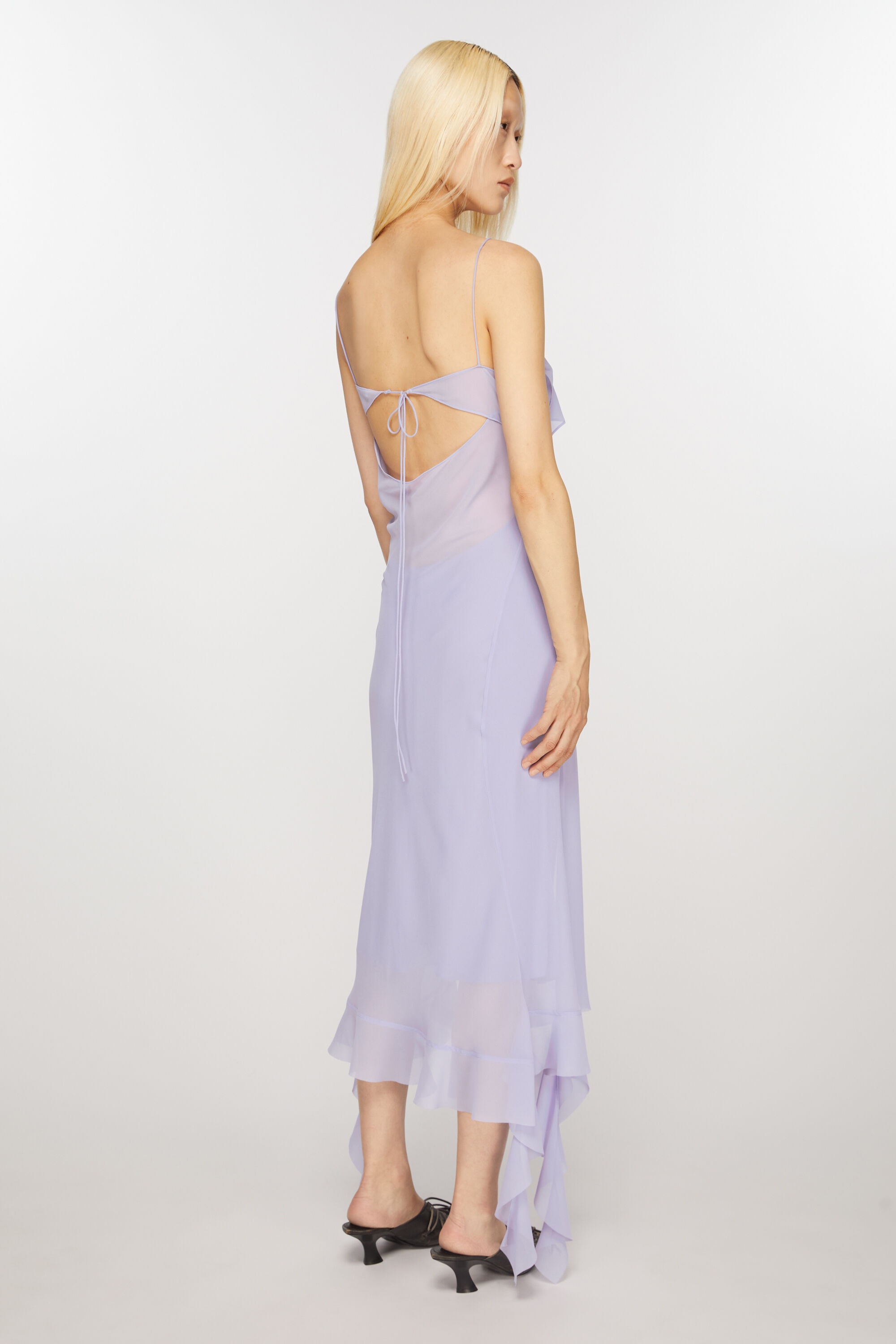 Ruffle strap dress - Lilac purple - 4