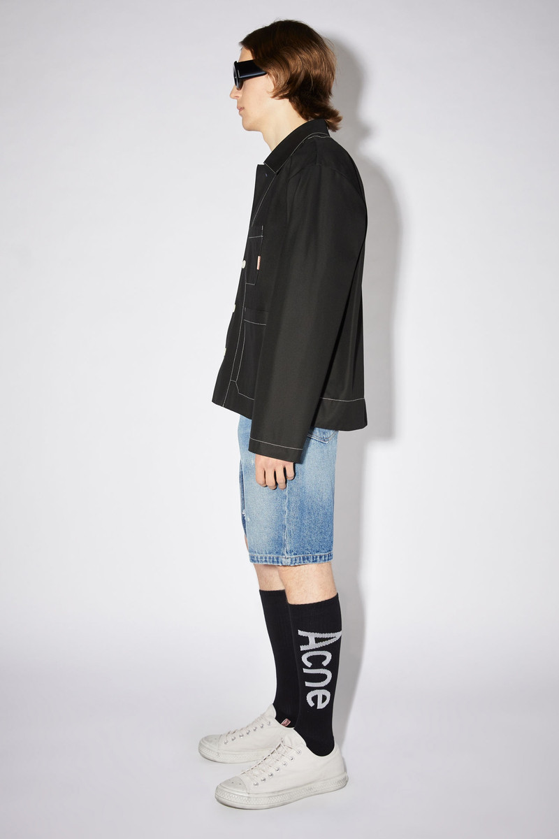 Acne Studios Logo-jacquard socks - Black outlook