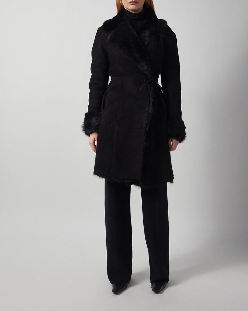 NOUR HAMMOUR Coat Joni Midlength Black outlook