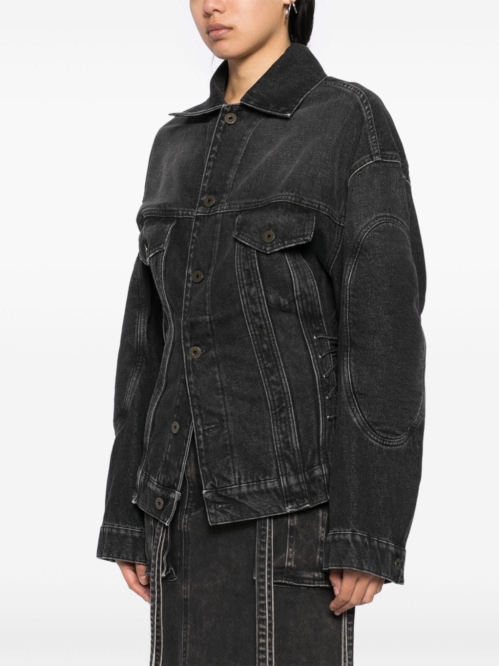 long-sleeved denim jacket - 3