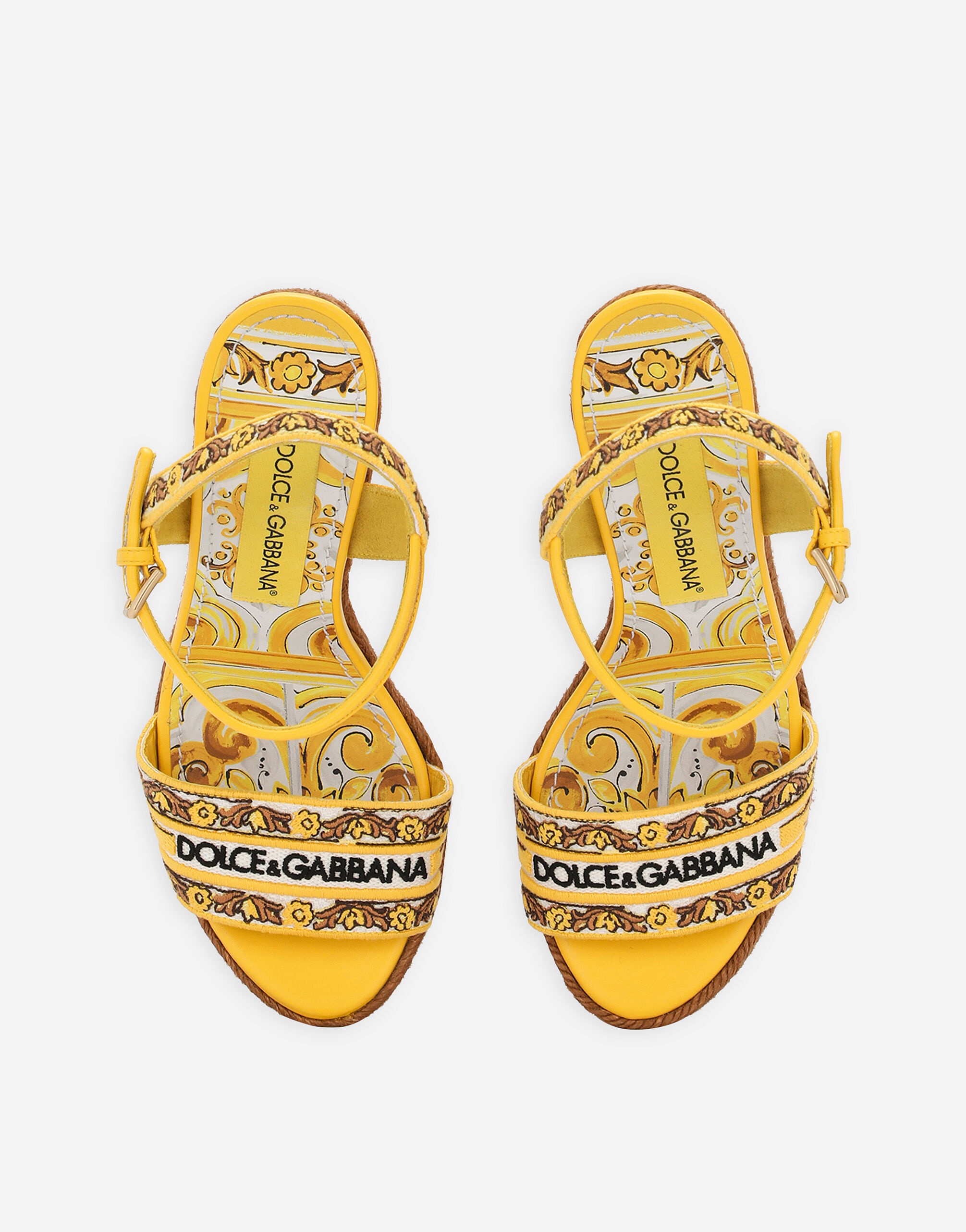 Dolce & Gabbana Wedge sandals with majolica embroidery