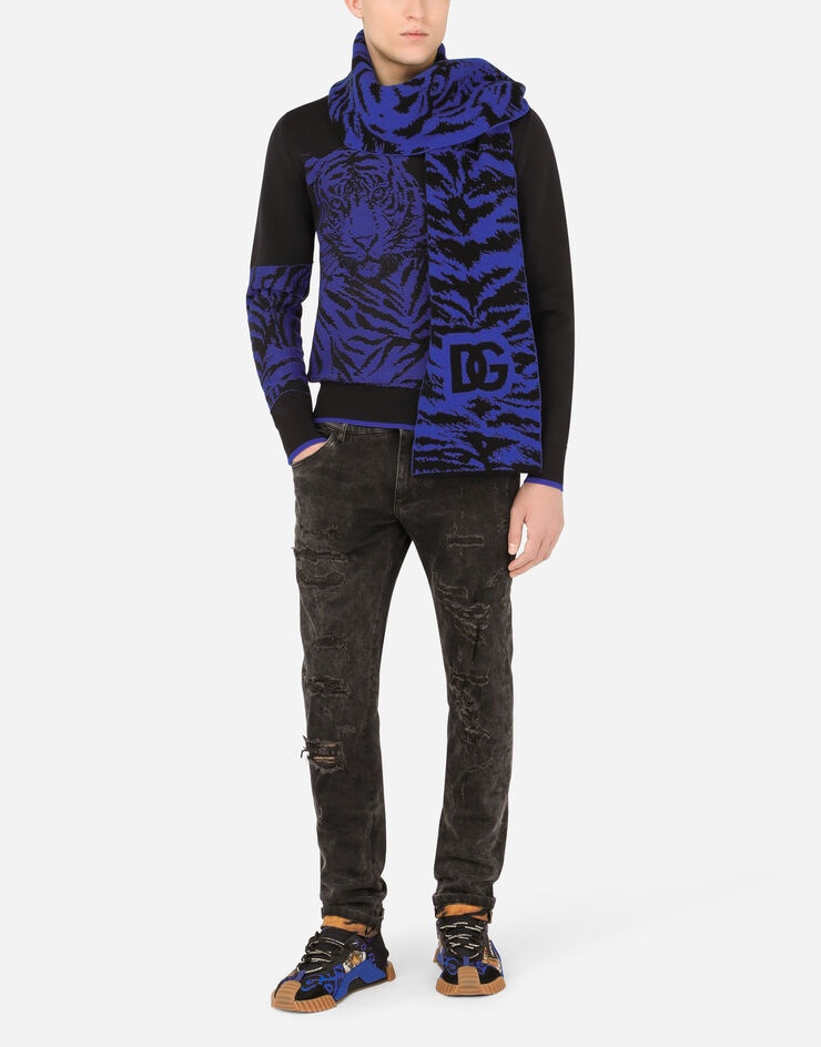 Round-neck tiger-design jacquard sweater - 6