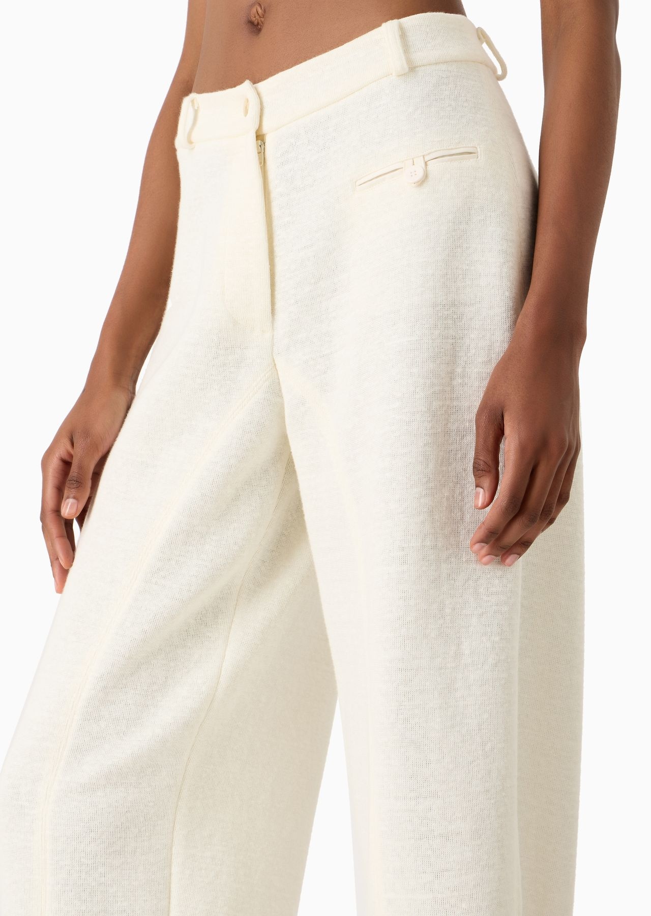 Relaxed-fit linen and viscose double jersey trousers - 5