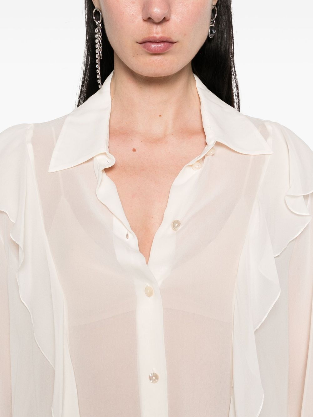 ruffled silk shirt - 5