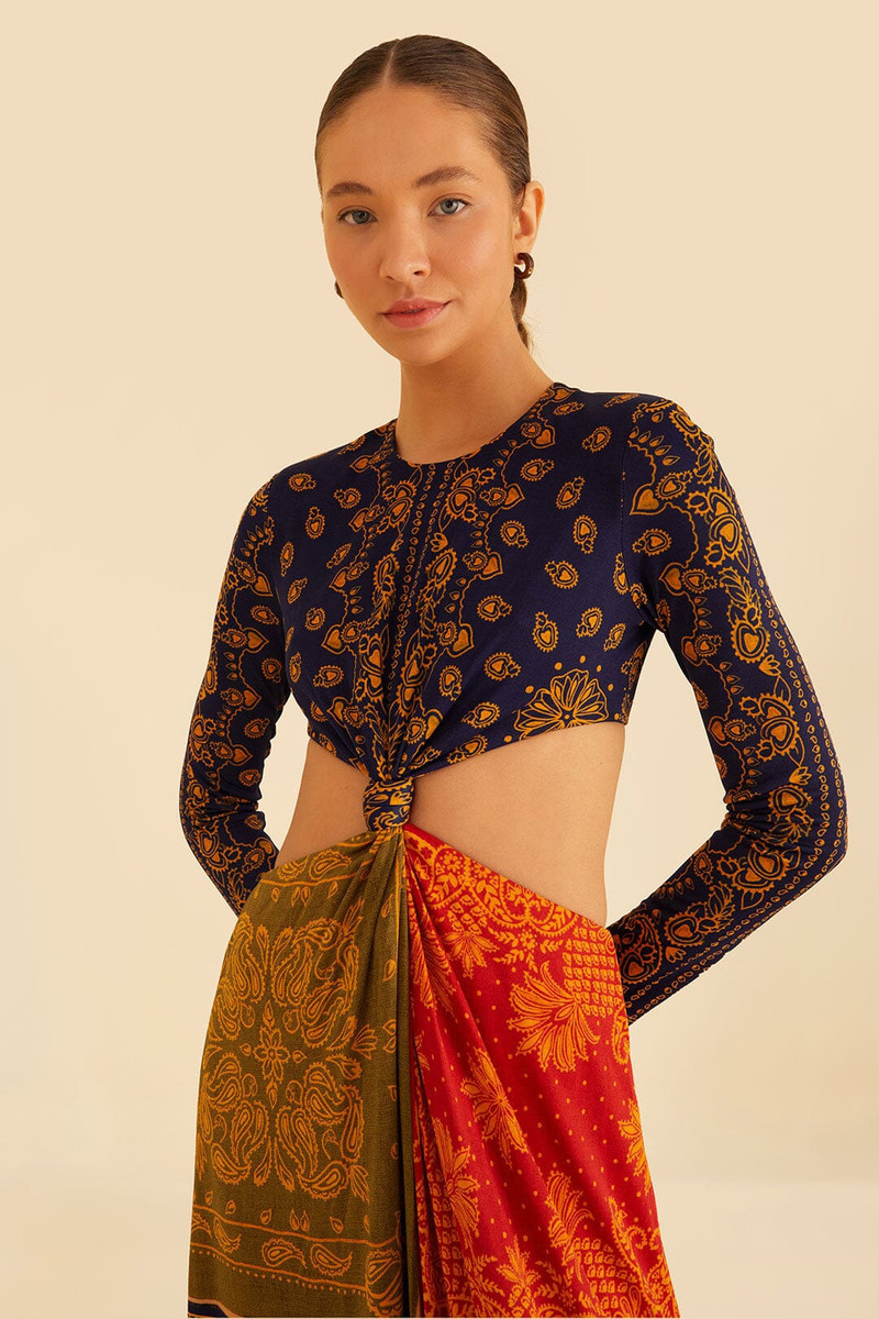 Multicolor Bandana Dream Cut Out Maxi Dress 3