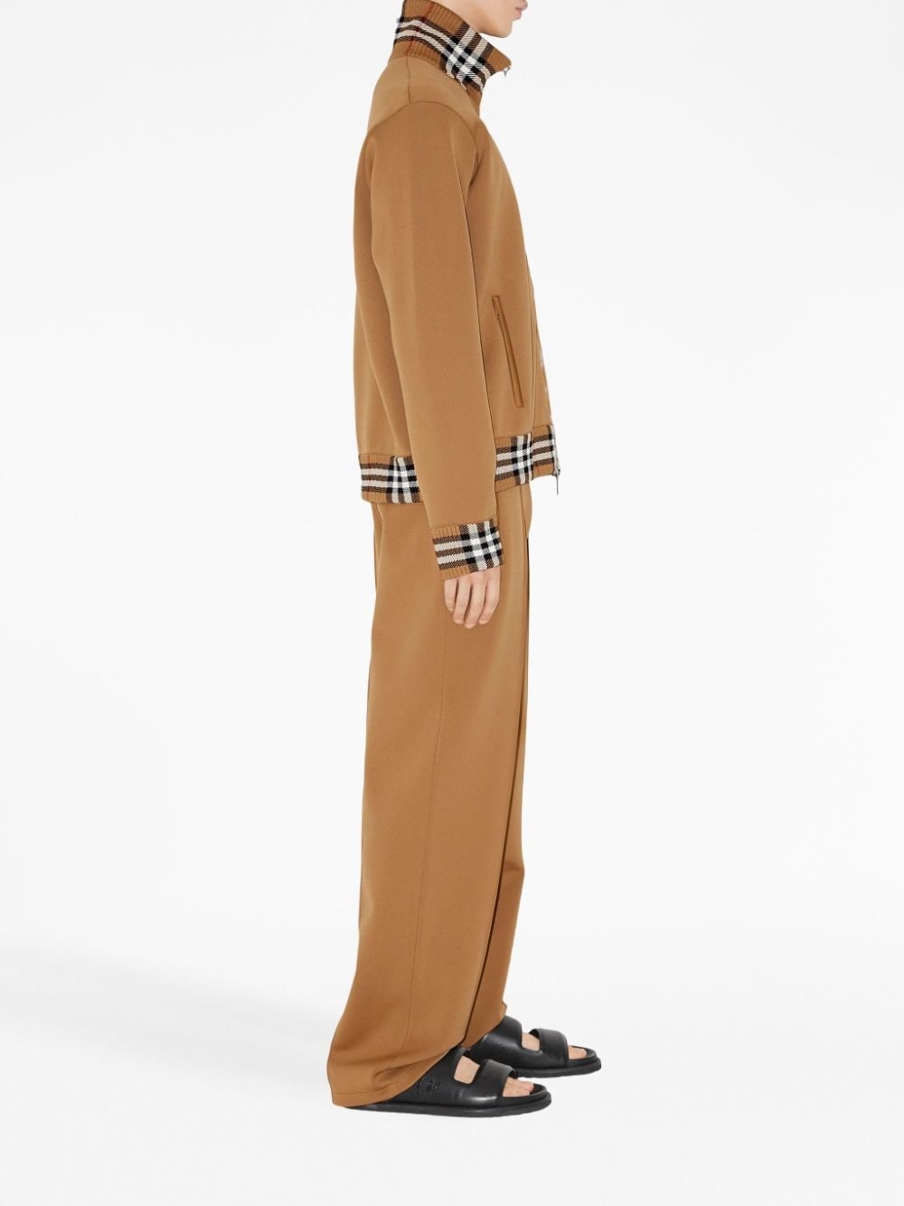 Check-trim joggings trousers - 3