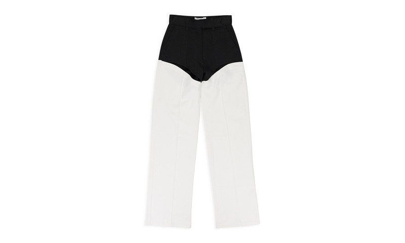 CUT OUT MOTO STRAIGHT PANTS "BLACK/WHITE" RHSS22PA003131190119 1