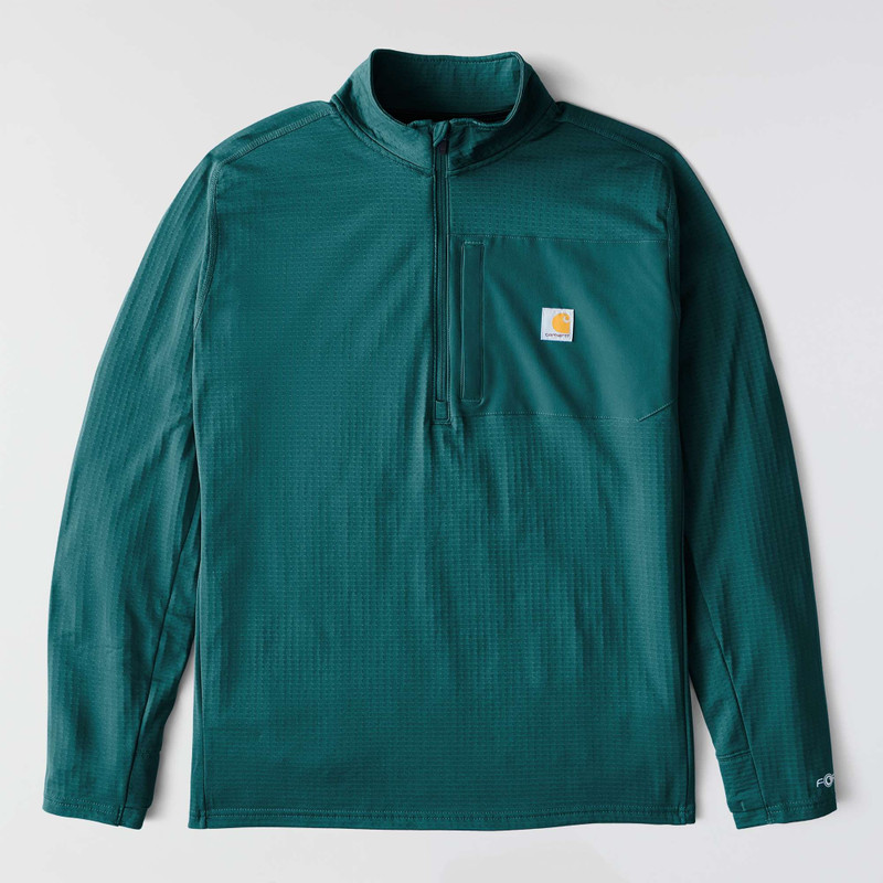 Carhartt Force® Relaxed Fit Mock Neck Half-Zip Fleece-Lined Shirt 9