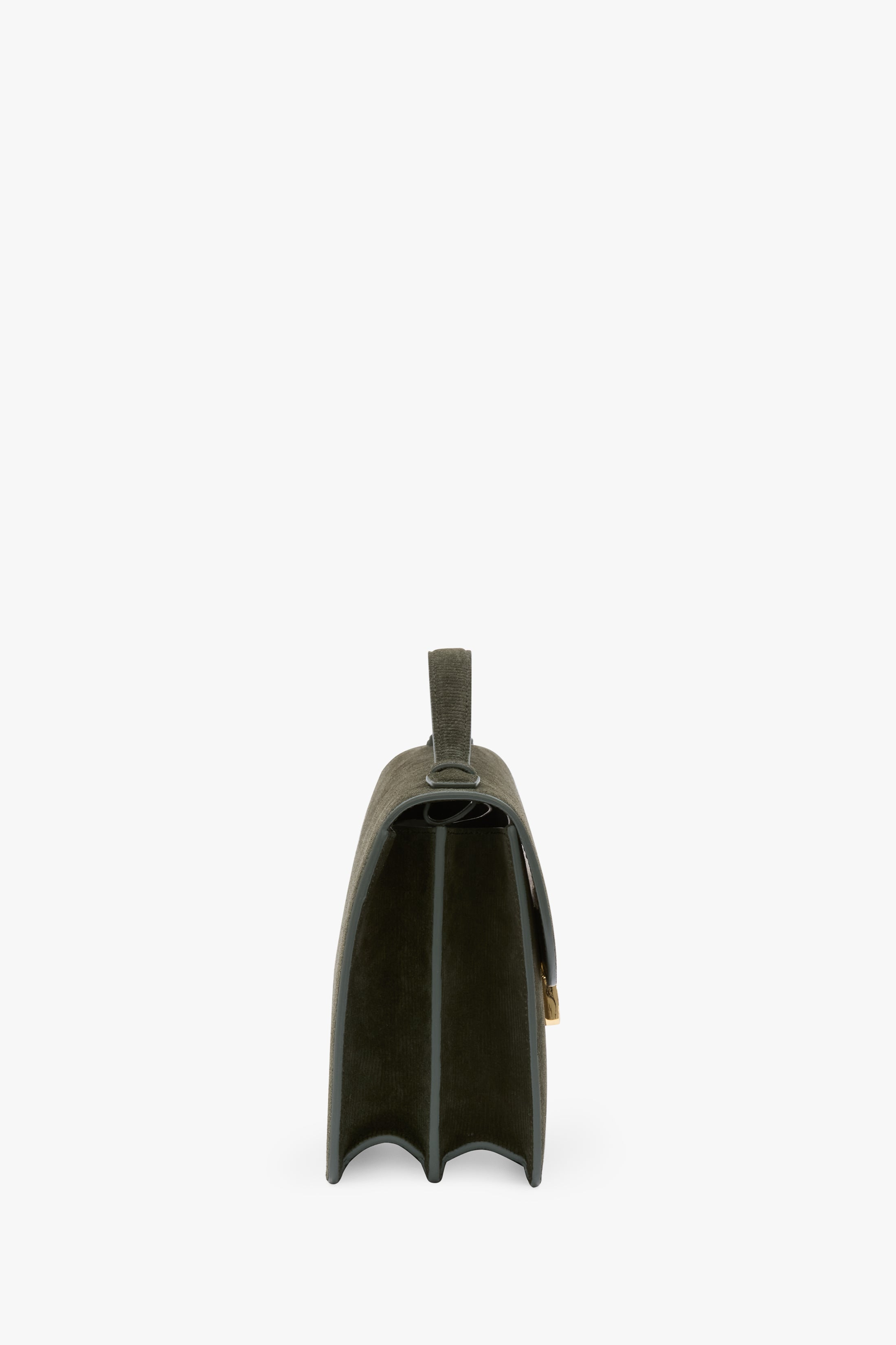 Dorian Bag In Dark Olive Stripe Embossed Suede - 4