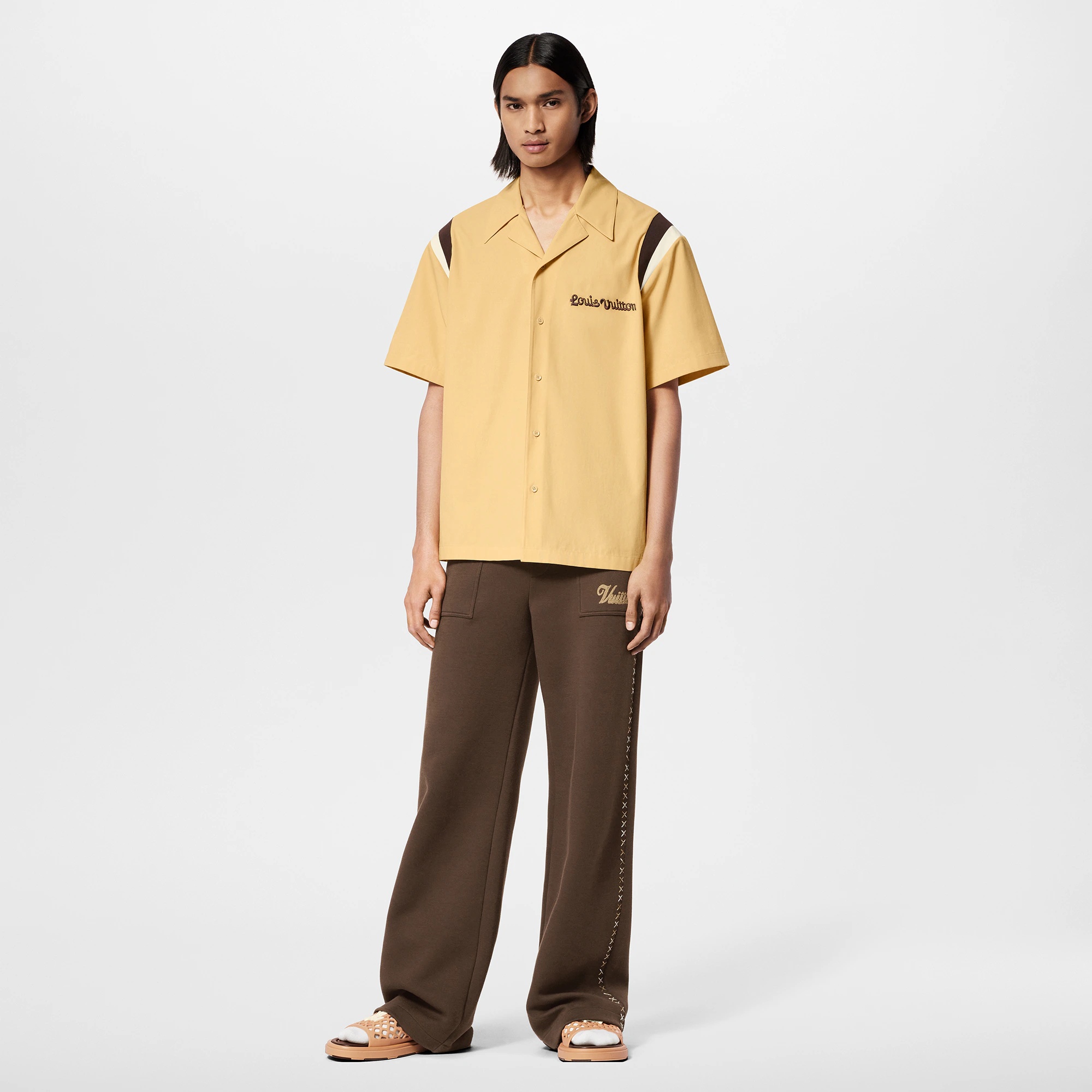 Embroidered Short-Sleeved Cotton Bowling Shirt - 4