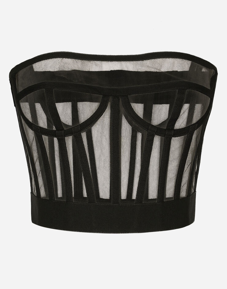 Tulle bustier top with boning - 1