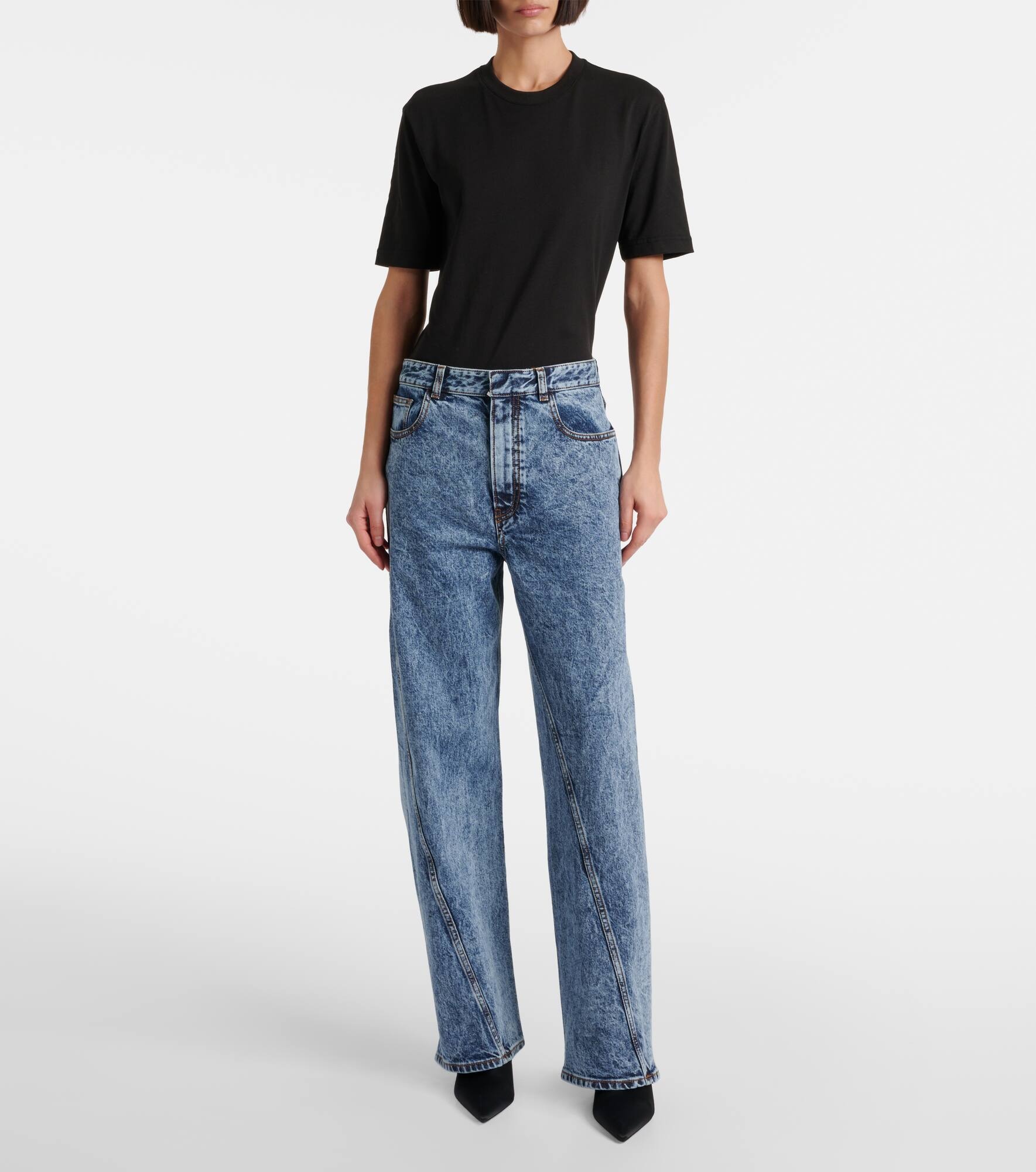 Twisted high-rise wide-leg jeans - 7