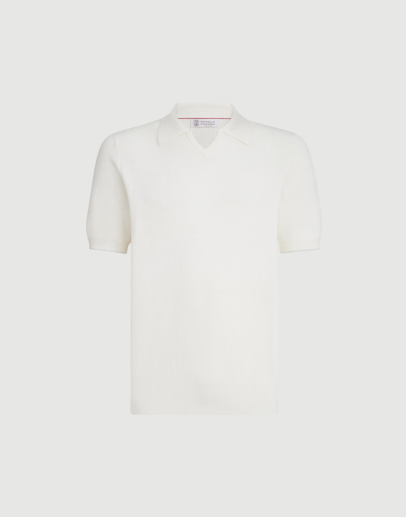 Cotton English rib knit polo 1