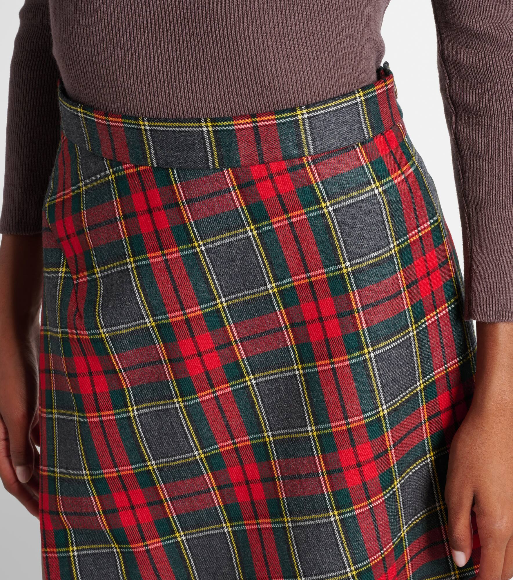 Infinity plaid virgin wool miniskirt - 4