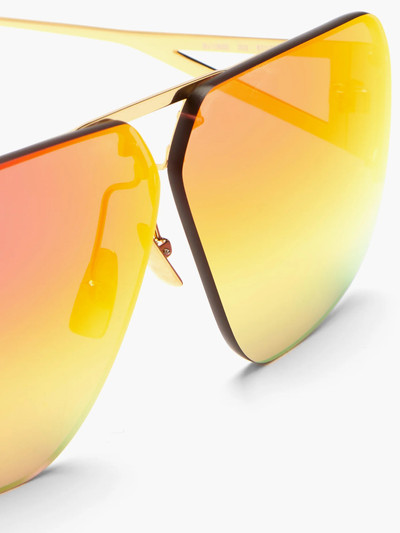 Bottega Veneta Mirrored triangle-temple aviator metal sunglasses outlook