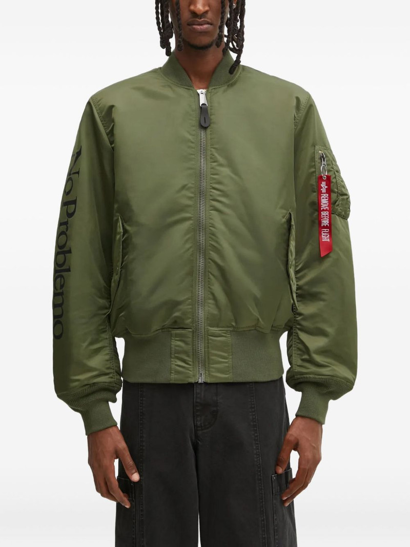 zip-fastening bomber jacket 1