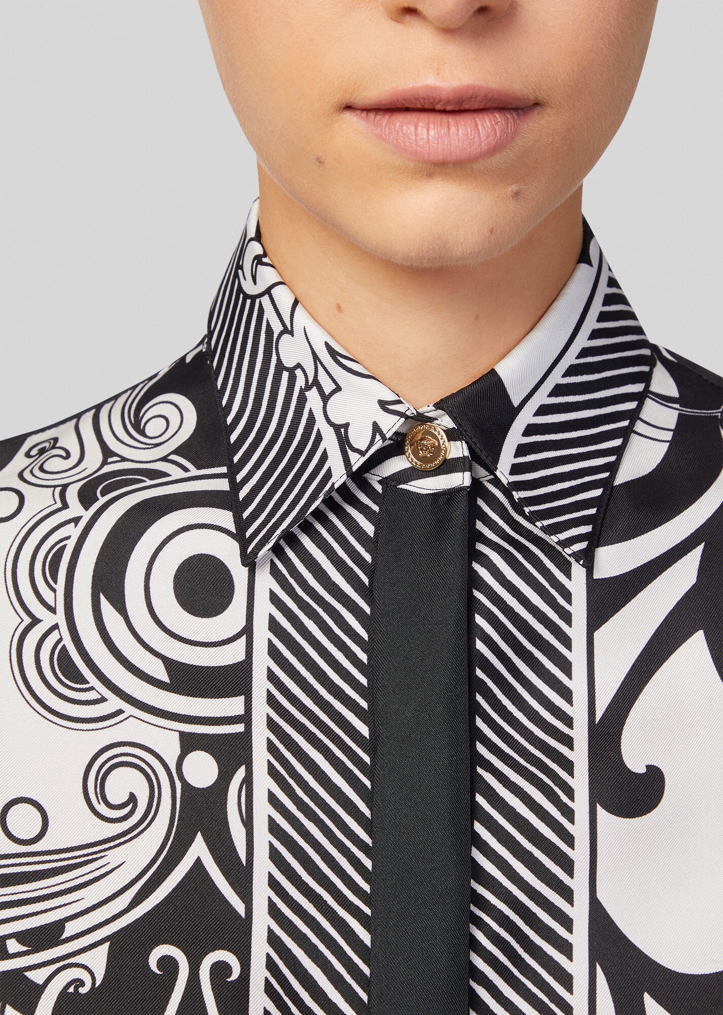 Optical Virtus Print Silk Twill Shirt - 5