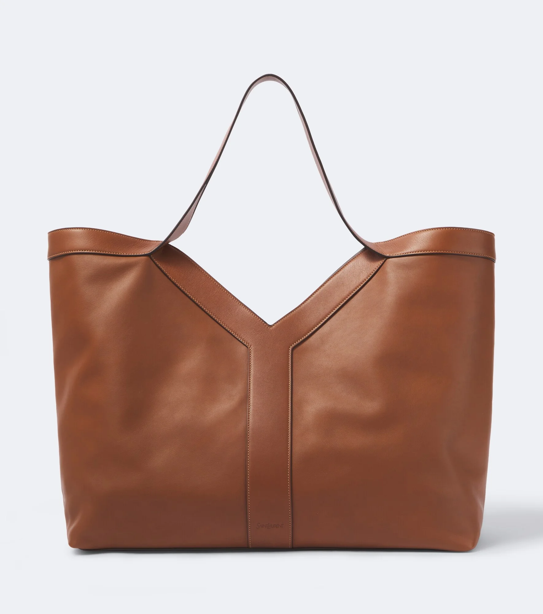 Y Large leather tote bag - 1