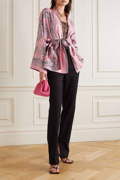 Etro Belted printed silk-twill robe outlook