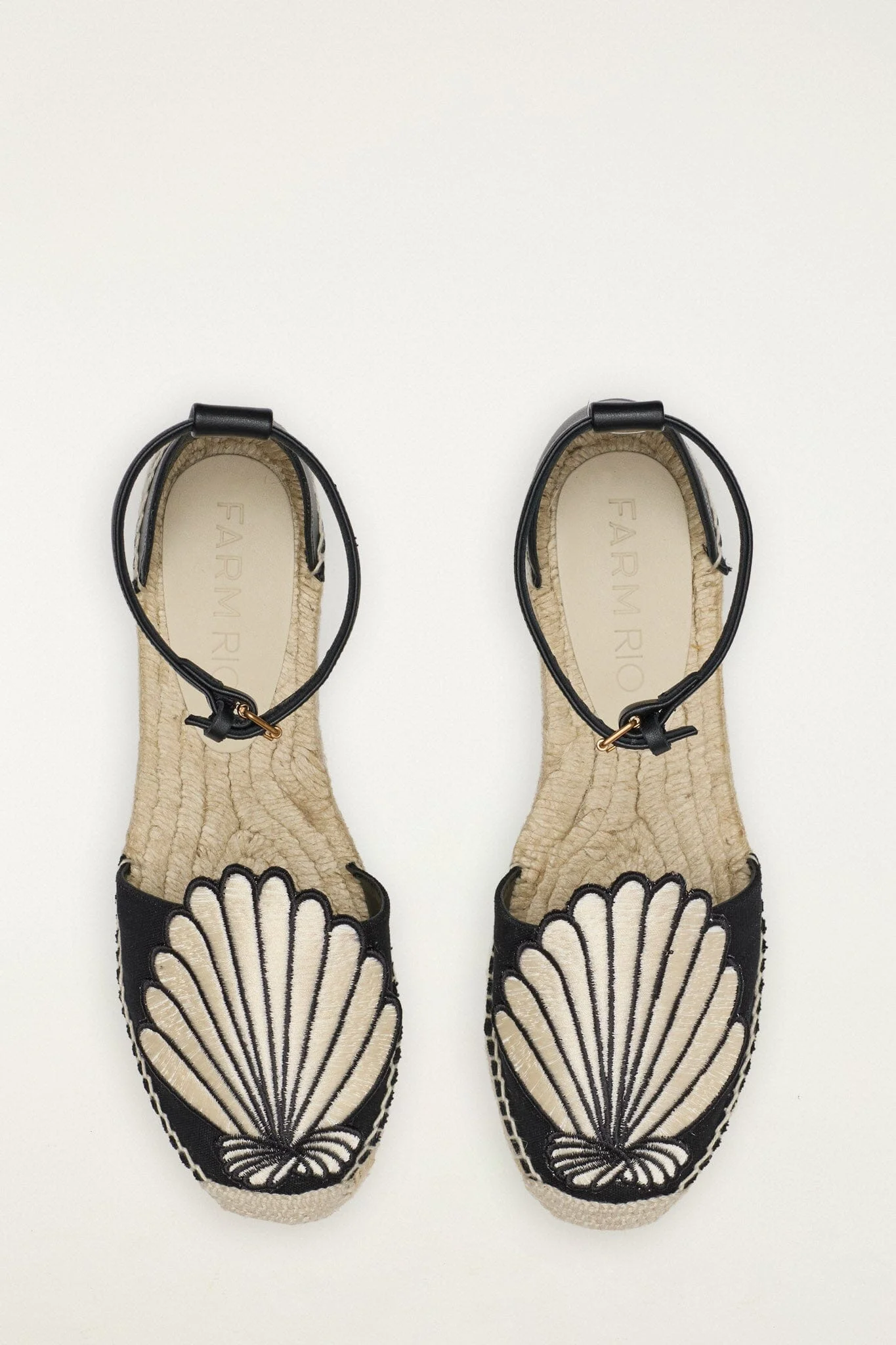 Black 3D Shell Iconic Espadrille Sandal - 1