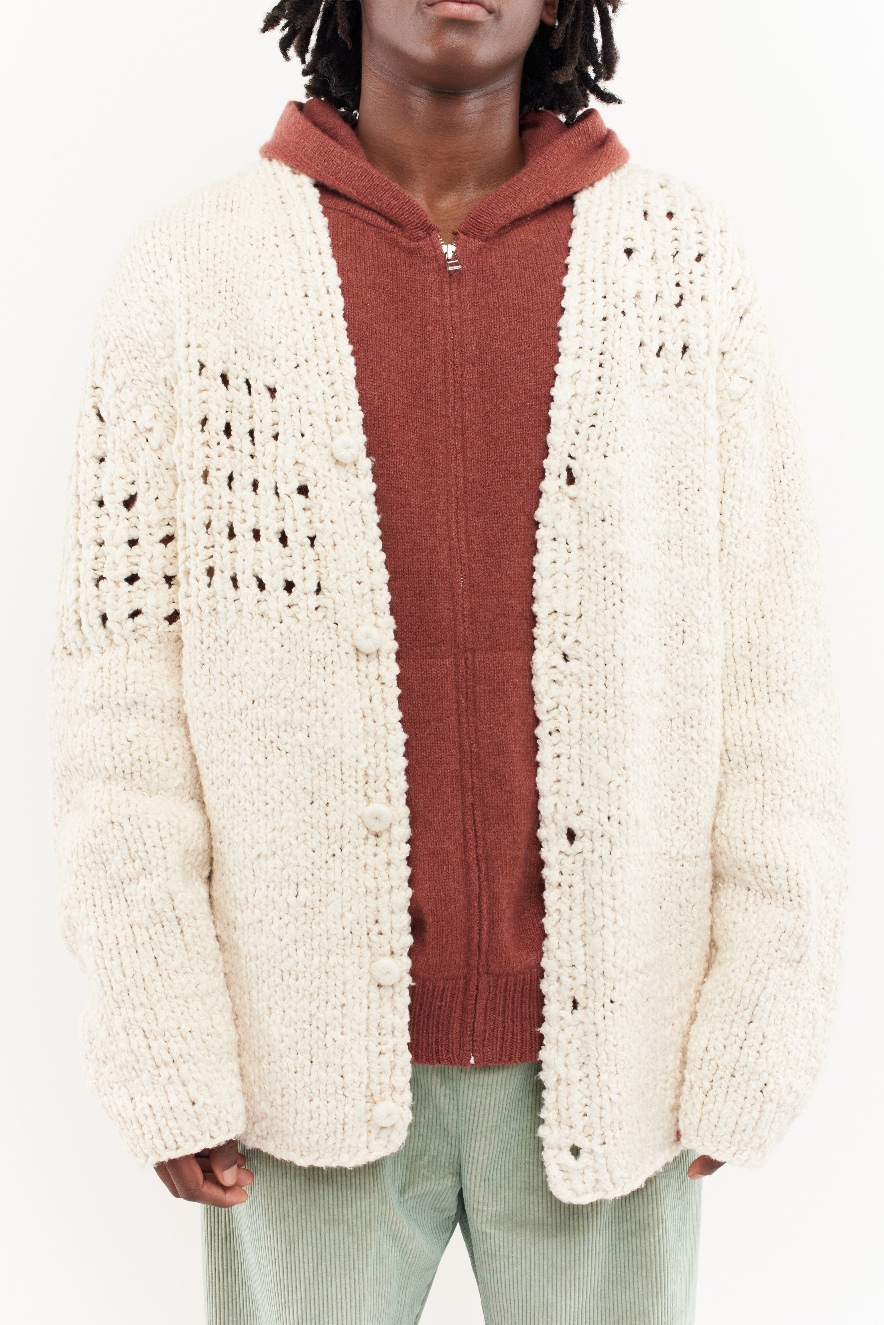KNOTTED COTTON CARDIGAN - 5