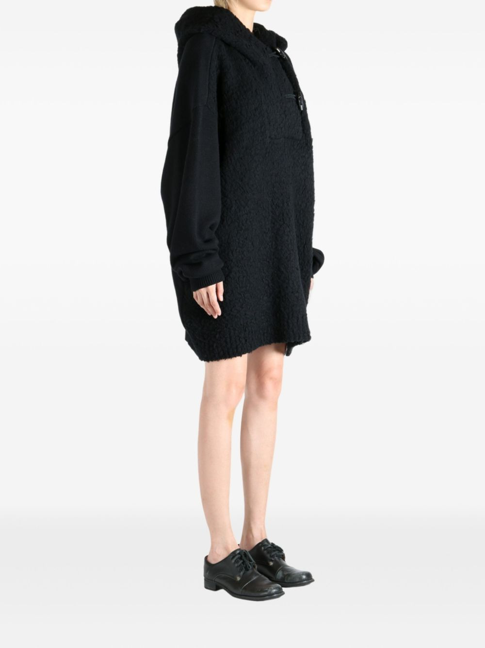 hooded toggle-fastening sweater - 3