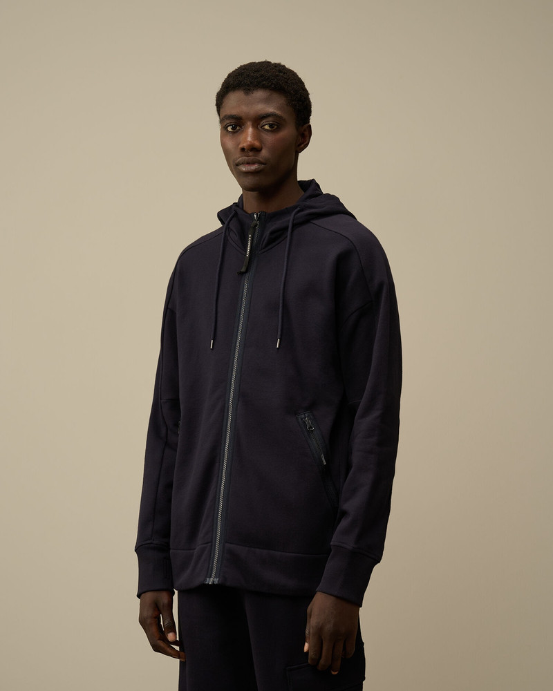 C.P. Company Diagonal Raised Fleece Goggle Zipped Hooded Sweatshirt outlook