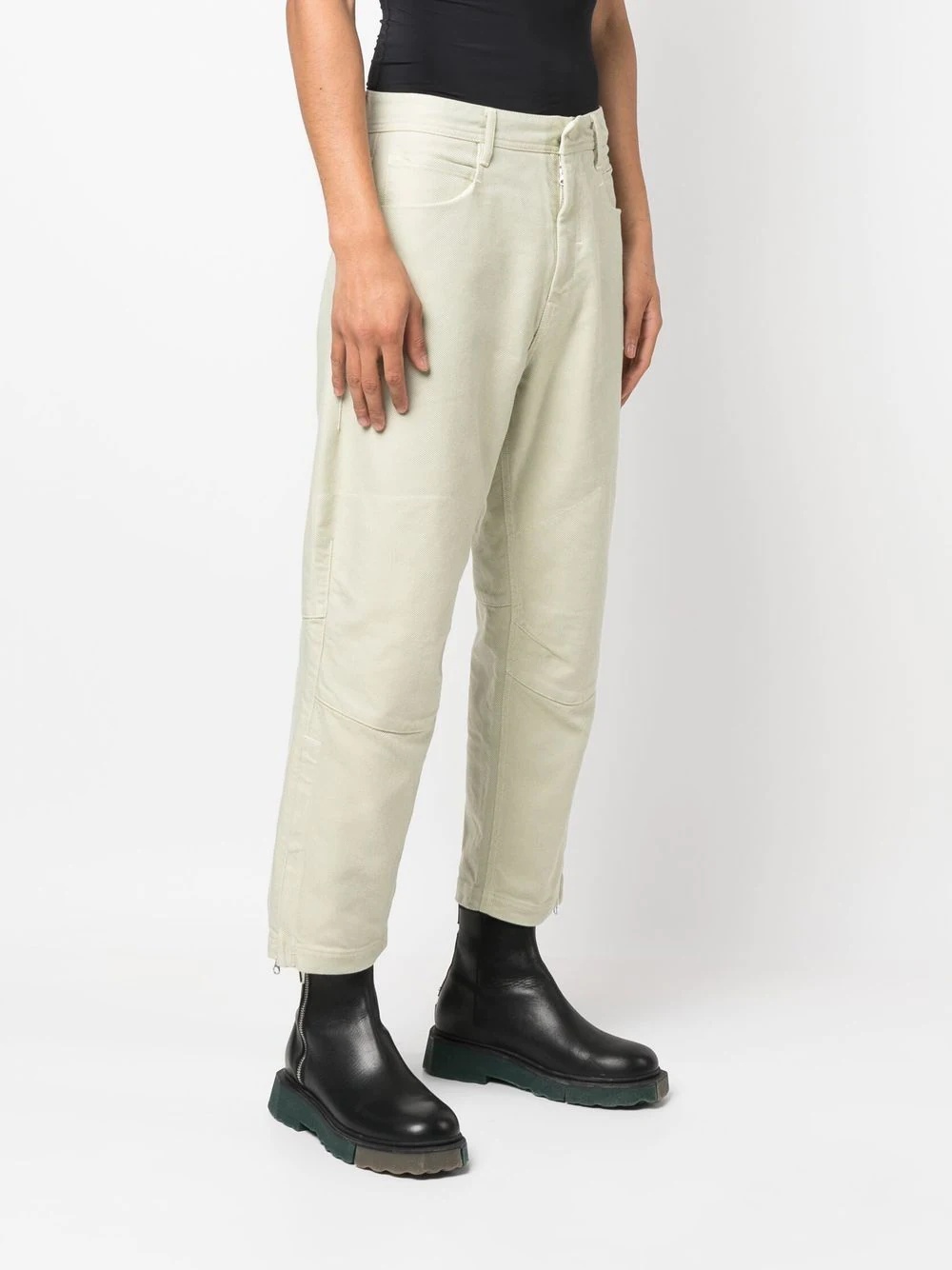 zip-detail straight-leg trousers - 3