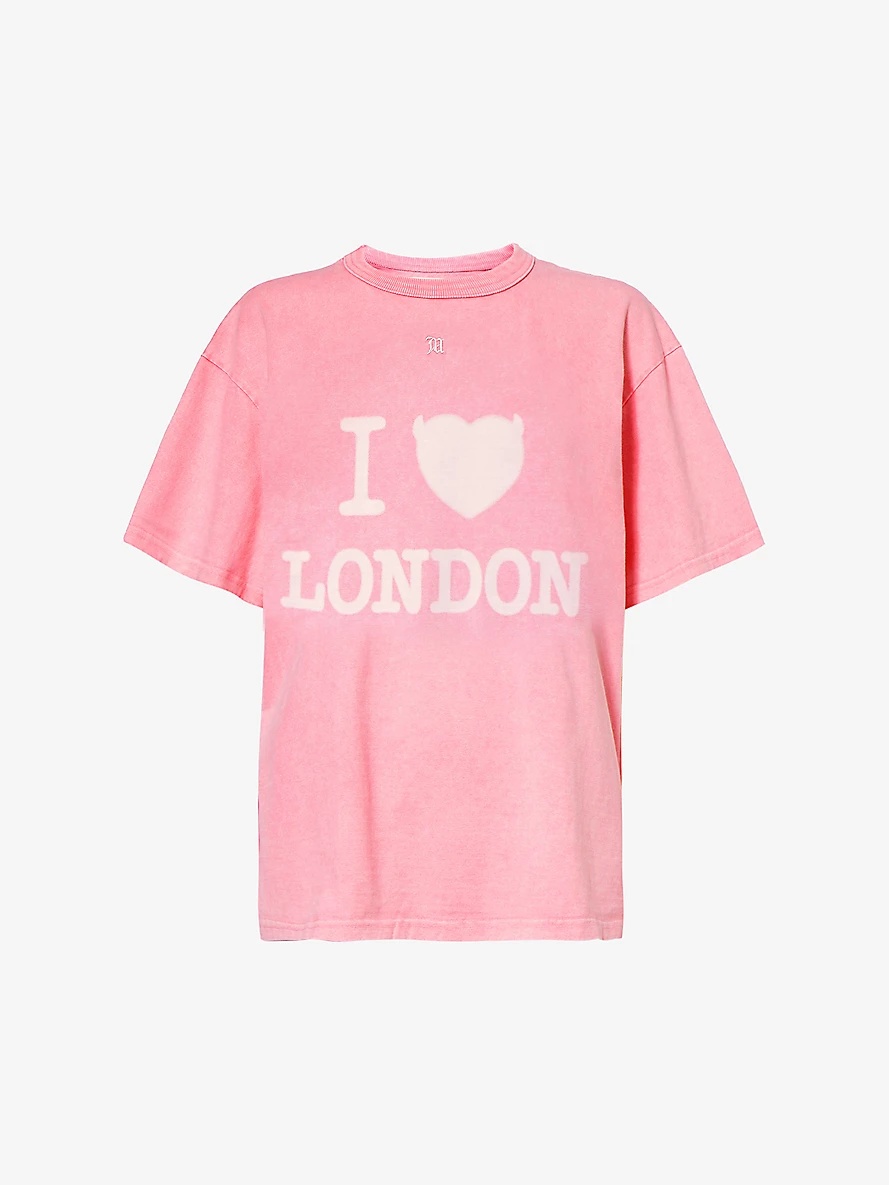 London logo-print cotton-jersey T-shirt - 1